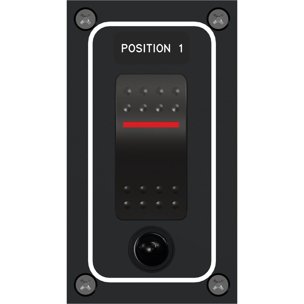 Paneltronics Waterproof Panel - DC 1-Position Illuminated Rocker Switch & Circuit Breaker - 9960021B