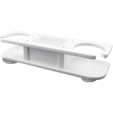 TACO 2-Drink Poly Holder w/Catch-All - White - P01-2000W