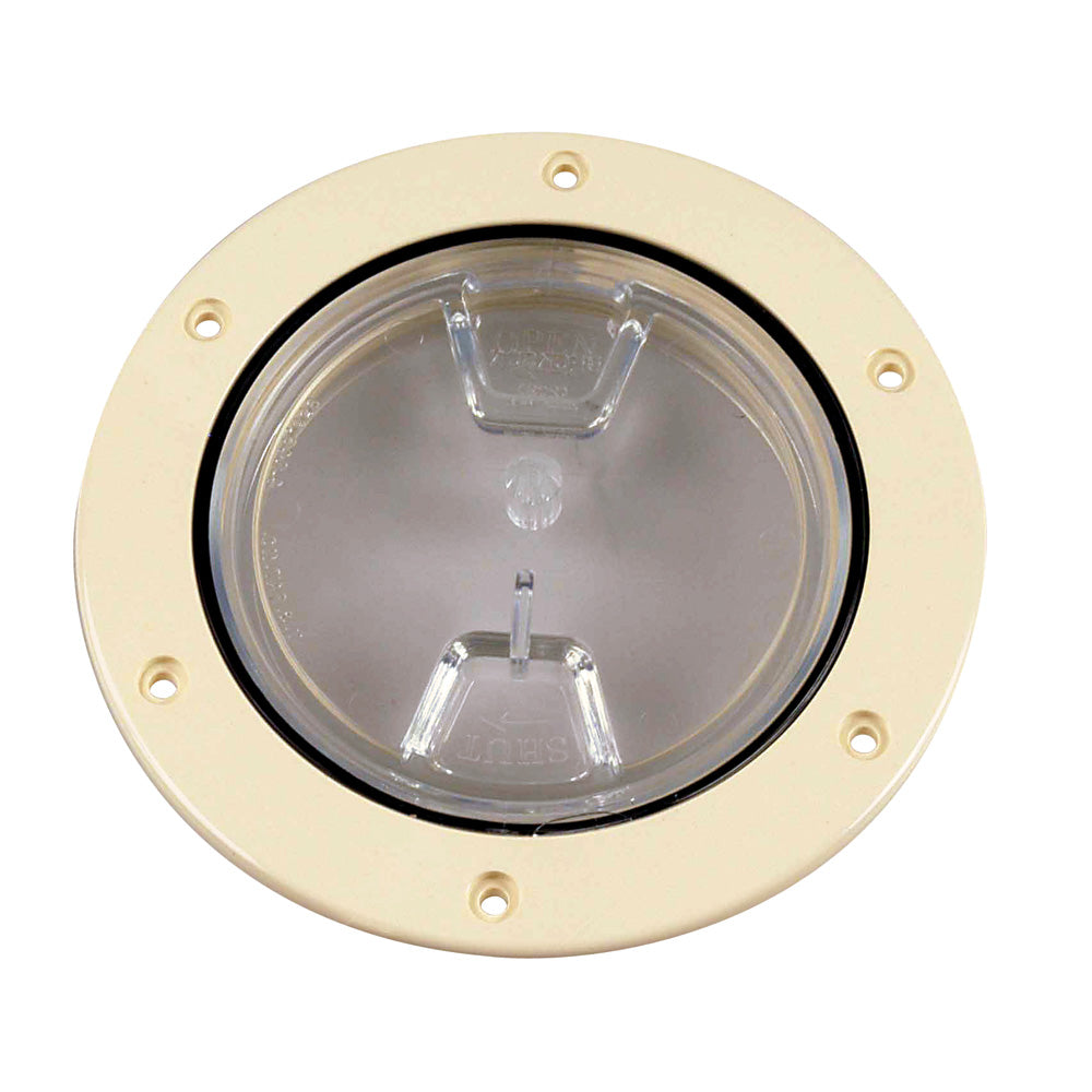 Beckson 4" Clear Center Screw-Out Deck Plate - Beige - DP40-N-C