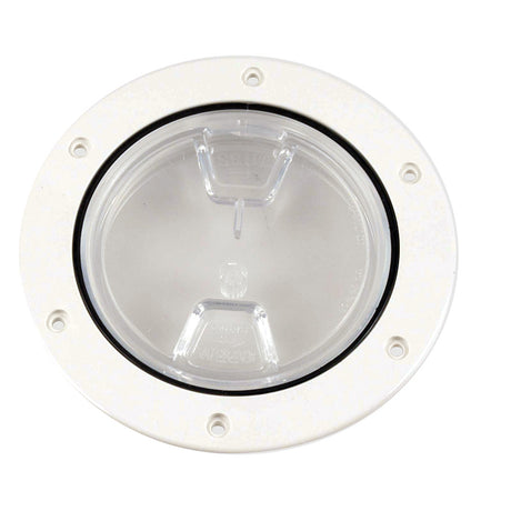 Beckson 4" Clear Center Screw-Out Deck Plate - White - DP40-W-C
