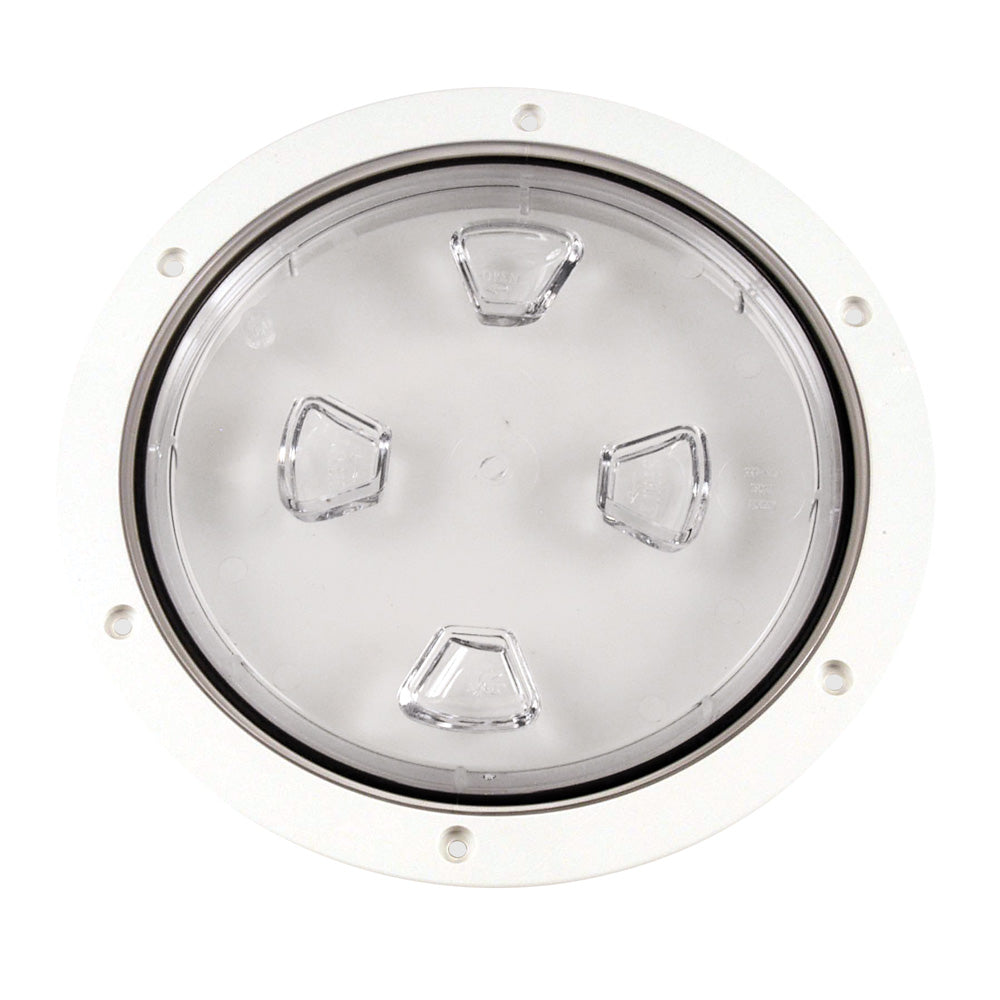Beckson 8" Clear Center Screw-Out Deck Plate - White - DP80-W-C