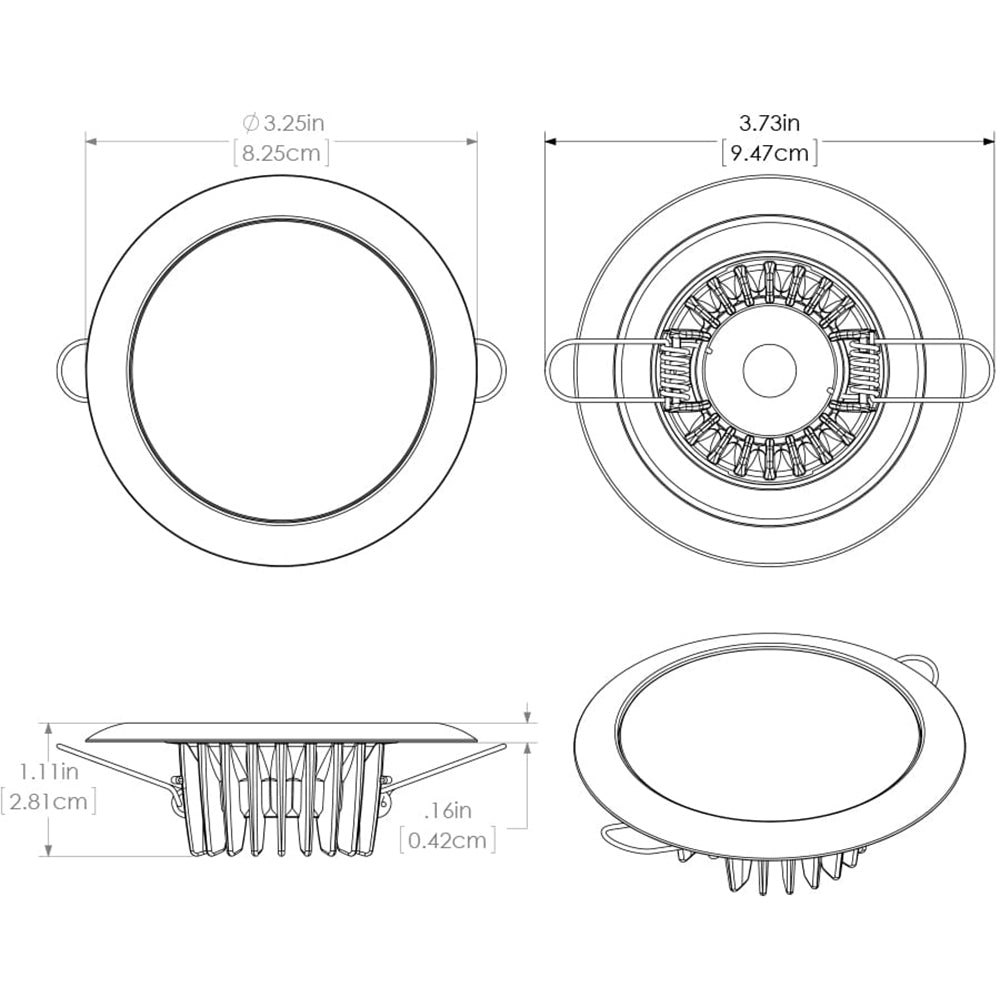 Lumitec Mirage - Flush Mount Down Light - Glass Finish/No Bezel - 2-Color White/Blue Dimming - 113191