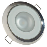 Lumitec Mirage - Flush Mount Down Light - Glass Finish/Polished SS Bezel - 2-Color White/Blue Dimming - 113111