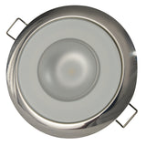 Lumitec Mirage - Flush Mount Down Light - Glass Finish/Polished SS Bezel - 2-Color White/Blue Dimming - 113111