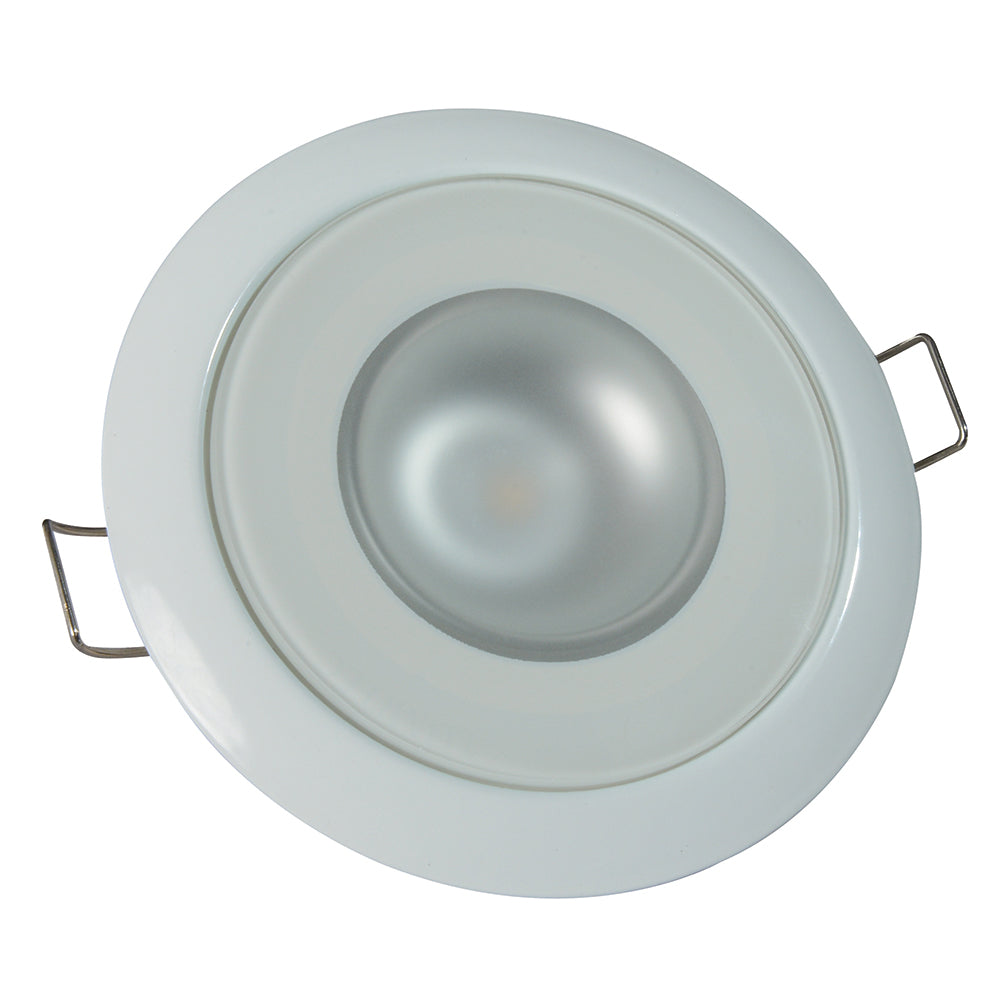 Lumitec Mirage - Flush Mount Down Light - Glass Finish/White Bezel - 4-Color White/Red/Blue/Purple Non-Dimming - 113120