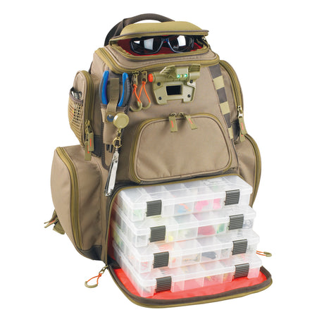 Wild River NOMAD Lighted Tackle Backpack with 4 PT3600 Trays - WT3604
