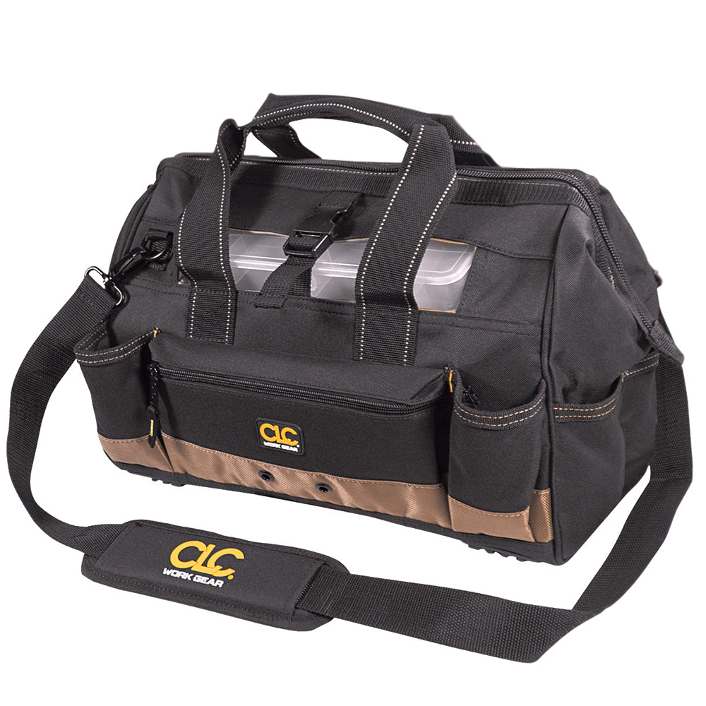 CLC 1534 16" Tool Bag with  Top-Side Plastic Parts Tray - 1534