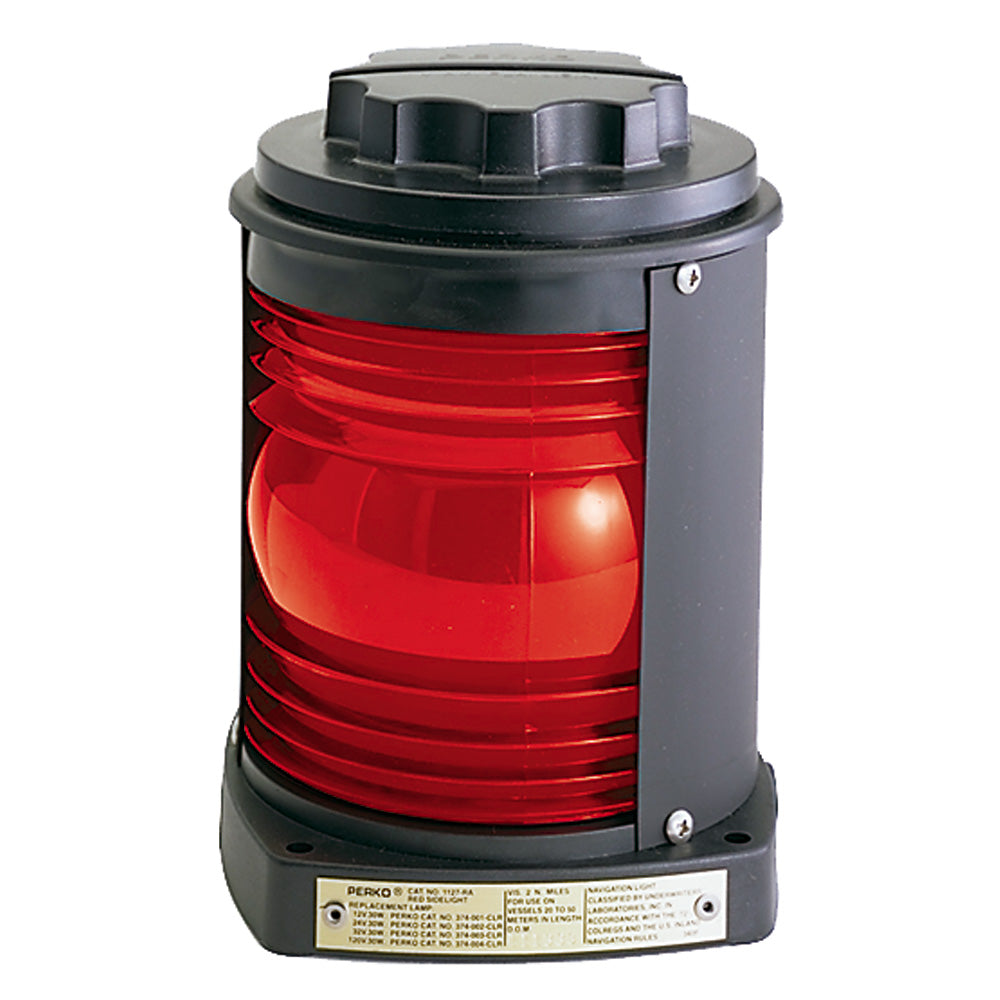 Perko Side Light - Black Plastic, Red Lens - 1127RA0BLK