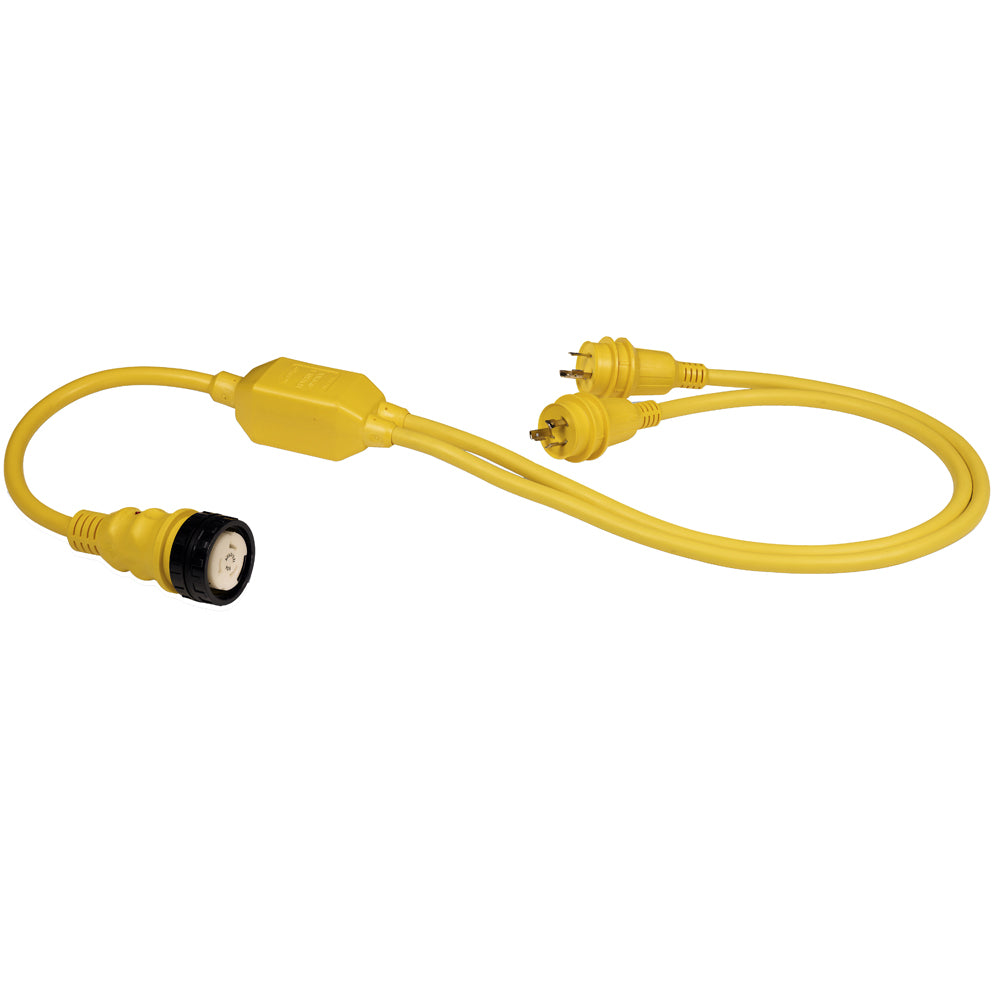 Marinco RY504-2-30 50A Female to 2-30A Male Reverse "Y" Cable - RY504-2-30
