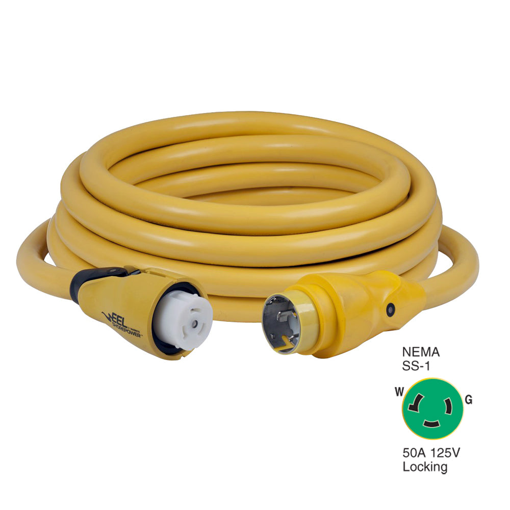 Marinco CS503-25 EEL 50A 125V Shore Power Cordset - 25' - Yellow - CS503-25