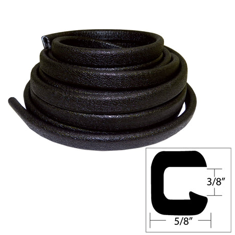 TACO Flexible Vinyl Trim - &#8540;" Opening x &#8541;"W x 25'L - Black - V30-1312B25-1 - V30-1312B25-1