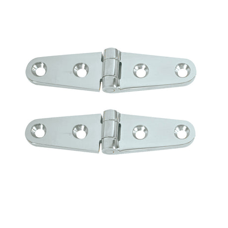 Whitecap Strap Hinge - CP/Brass - 4" x 1" - Pair - S-604