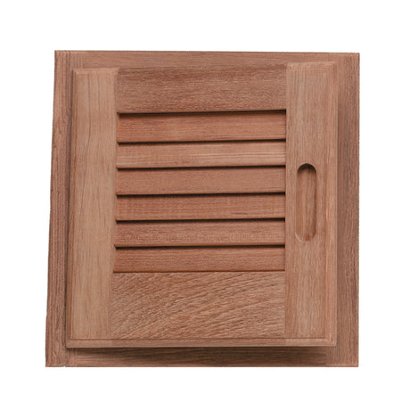 Whitecap Teak Louvered Door & Frame - Left Hand - 12" x 12" - 60721