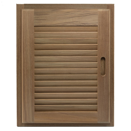 Whitecap Teak Louvered Door & Frame - Right Hand - 15" x 20" - 60724