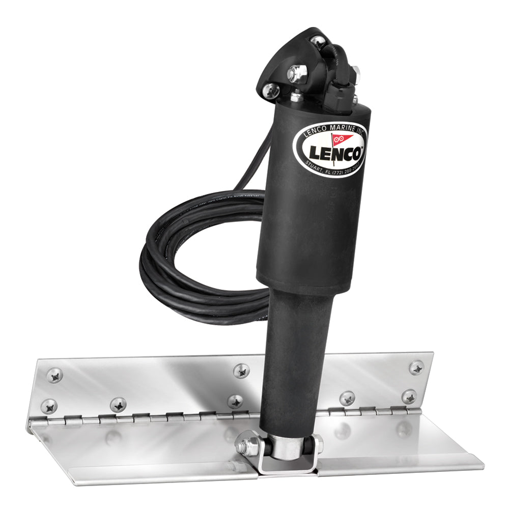 Lenco 4" x 12" Limited Space Trim Tab Kit without Switch Kit 12V - Electro-Polished - Standard Actuator - 15126-101