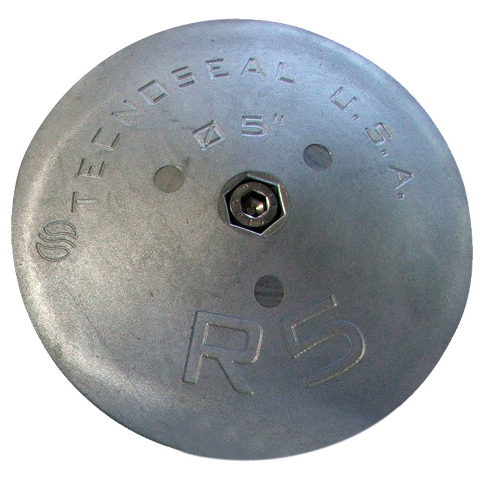 Tecnoseal R5 Rudder Anode - Zinc - 5" Diameter x 7/8" Thickness - R5