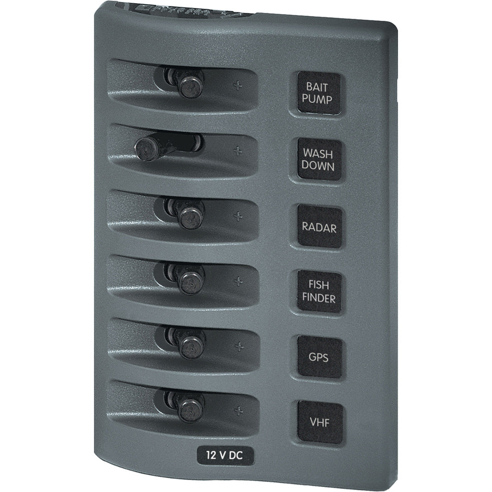 Blue Sea 4307 WeatherDeck® 12V DC Waterproof Switch Panel - 6 Position - 4307