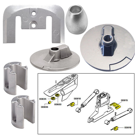 Tecnoseal Anode Kit w/Hardware - Mercury Bravo 3 2004-Present - Magnesium - 20805MG