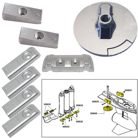 Tecnoseal Anode Kit w/Hardware - Mercury Verado 6 - Magnesium - 20816MG