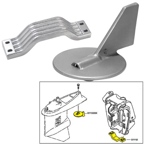 Tecnoseal Anode Kit w/Hardware - Yamaha 150-200HP - Zinc - 21101