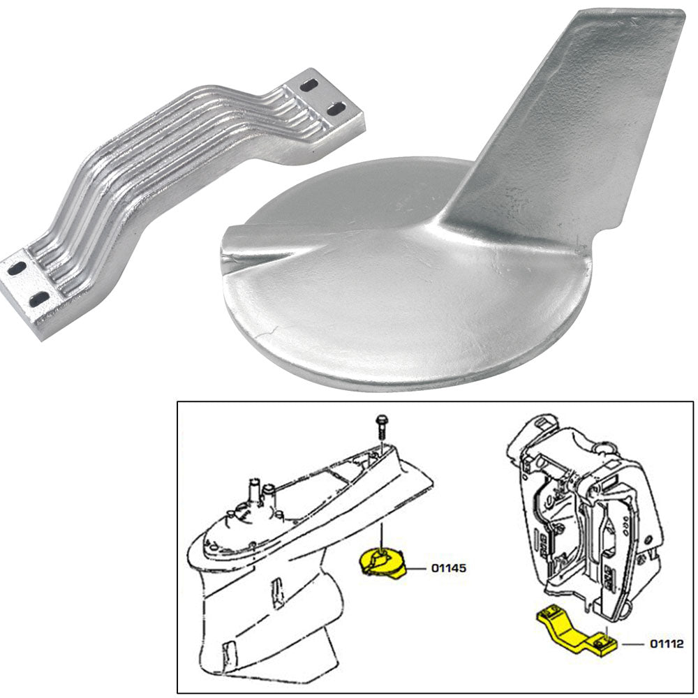 Tecnoseal Anode Kit w/Hardware - Yamaha 200-300HP Hi-Performance - Aluminum - 21106AL