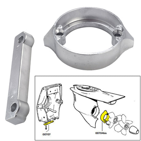 Tecnoseal Anode Kit w/Hardware - Volvo Duo-Prop 280 - Aluminum - 20702AL