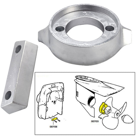 Tecnoseal Anode Kit w/Hardware - Volvo 290 - Zinc - 20705