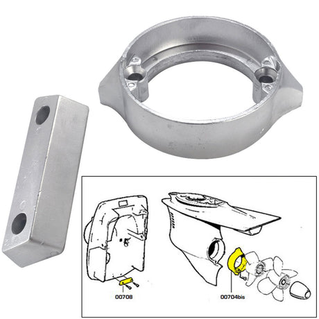 Tecnoseal Anode Kit w/Hardware - Volvo Duo-Prop 290 - Aluminum - 20706AL