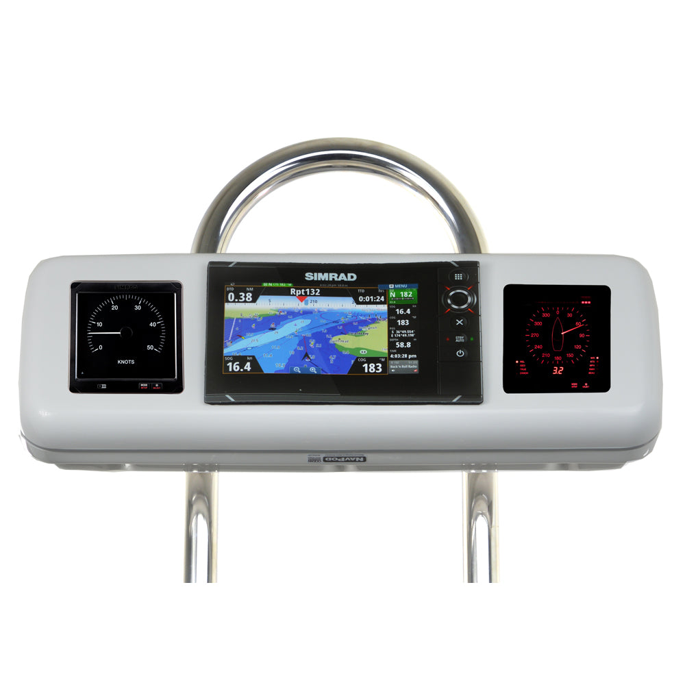 NavPod GP1606 SystemPod Pre-Cut for Simrad NSS7 evo2 or B&G Zeus7 & 2 Instruments for 9.5" Wide Guard - GP1606