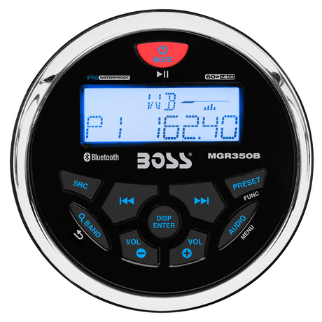 Boss Audio MGR350B Marine Gauge Style Radio - MP3/CD/AM/FM/RDS Receiver - MGR350B