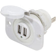 Blue Sea 12V DC Dual USB Charger Socket - White - 1016200