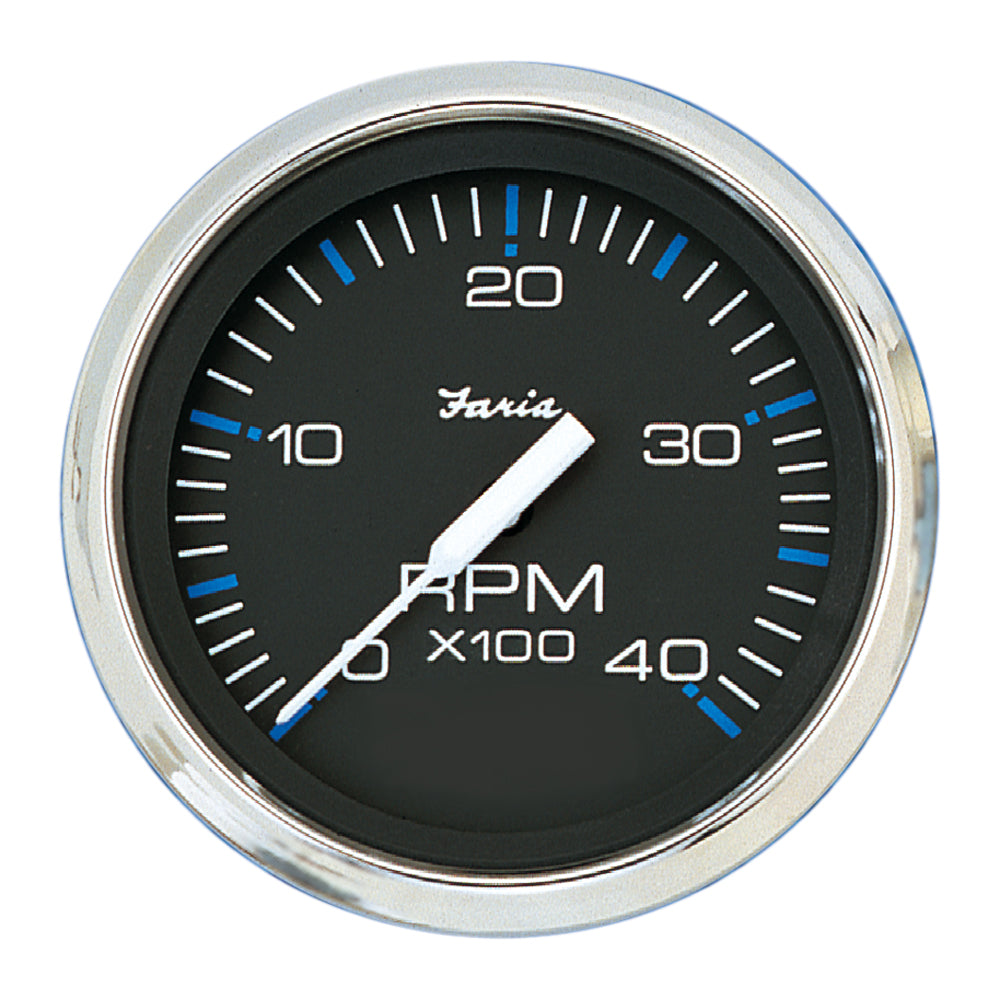 Faria Chesapeake Black 4" Tachometer - 4000 RPM (Diesel) - 33742