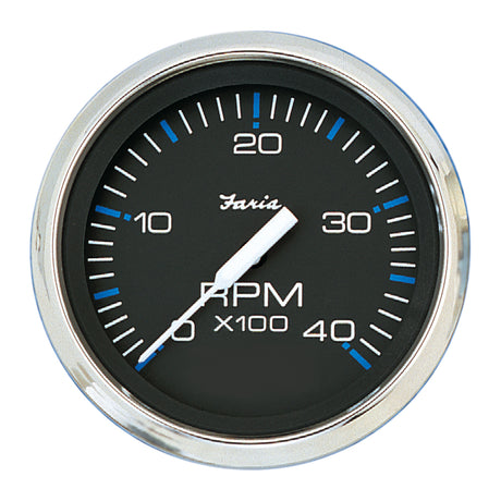 Faria Chesapeake Black 4" Tachometer - 4000 RPM (Diesel) - 33742