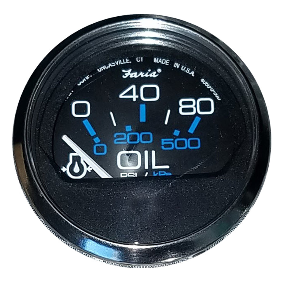 Faria Chesapeake Black 2" Oil Pressure Gauge (80 PSI) - 13702