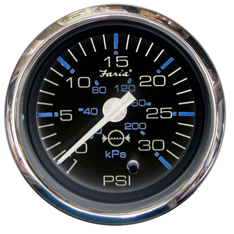 Faria Chesapeake Black 2" Water Pressure Gauge (30 PSI) - 13712