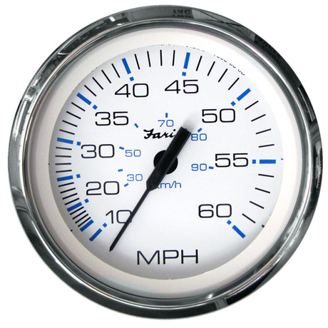 Faria Chesapeake White SS 4" Speedometer - 60MPH (Pitot) - 33811