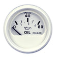 Faria Dress White 2" Oil Pressure Gauge (80 PSI) - 13102