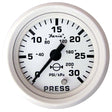 Faria Dress White 2" Water Pressure Gauge (30 PSI) - 13108