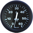 Faria Euro Black 4" Tachometer - 6,000 RPM (Gas - Inboard & I/O) - 32804