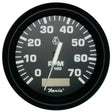 Faria Euro Black 4" Tachometer w/Hourmeter - 7,000 RPM (Gas - Outboard) - 32840