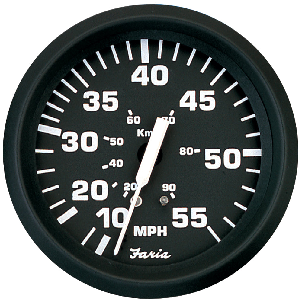 Faria Euro Black 4" Speedometer - 55MPH (Pitot) - 32810