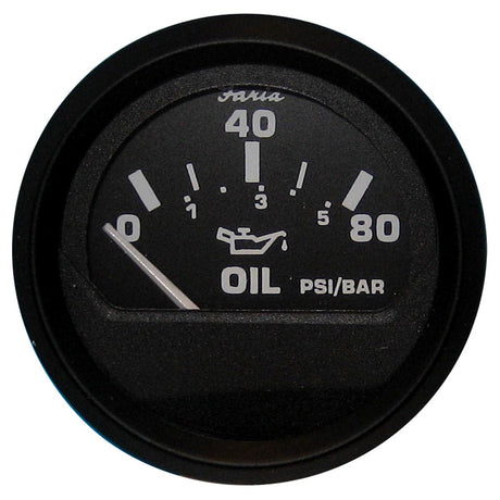 Faria Euro Black 2" Oil Pressure Gauge (80 PSI) - 12803