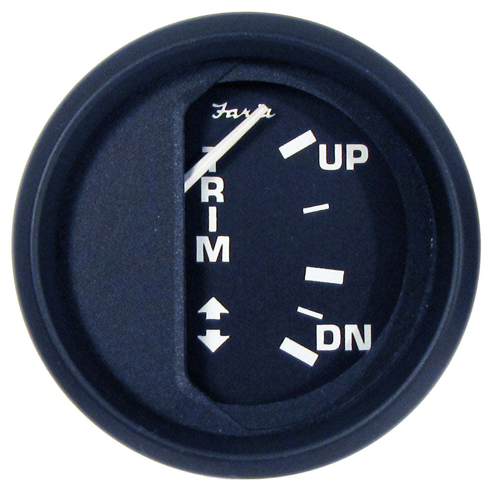 Faria Euro Black 2" Trim Gauge f/ Mercury / Mariner / Mercruiser / Volvo DP / Yamaha '01 and Newer - 12828