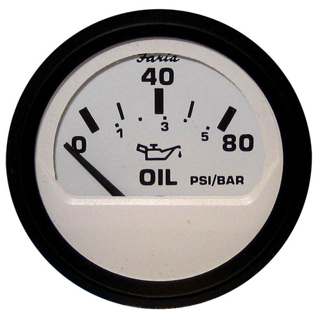 Faria Euro White 2" Oil Pressure Gauge (80 PSI) - 12902