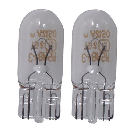 Perko Wedge Base Bulb - 12V, 5W, .35A - Pair - 0338DP1CLR