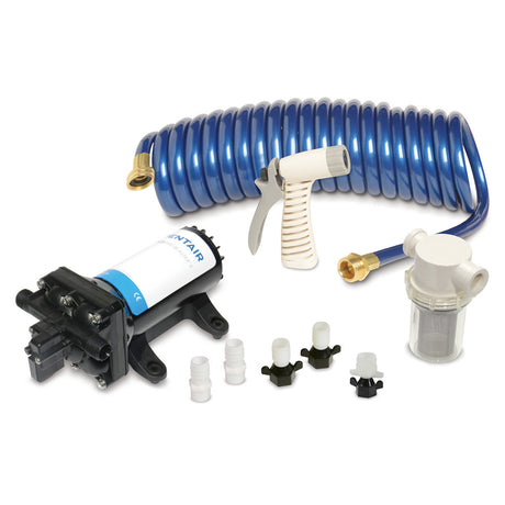 Shurflo by Pentair PRO WASHDOWN KIT™ II Ultimate - 12 VDC - 5.0 GPM - Includes Pump, Fittings, Nozzle, Strainer, 25' Hose - 4358-153-E09