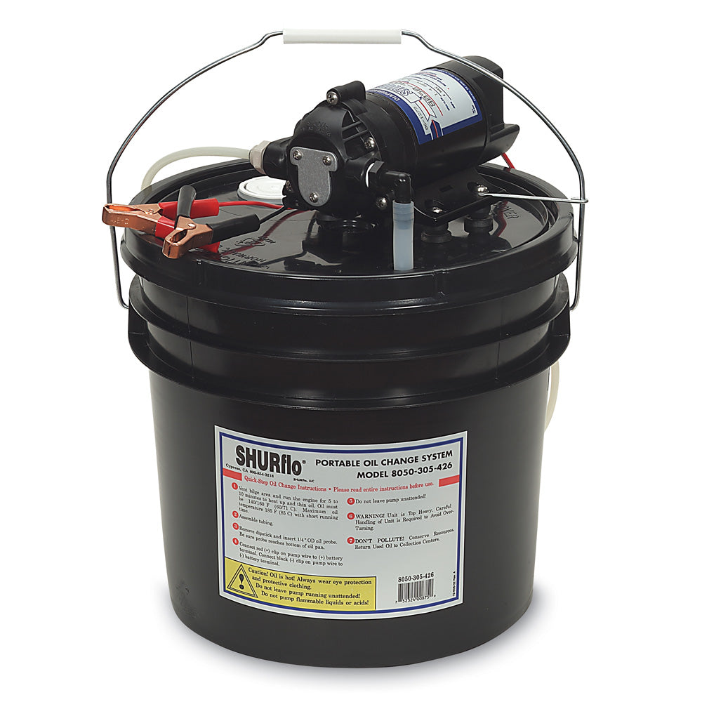 Shurflo by Pentair Oil Change Pump w/3.5 Gallon Bucket - 12 VDC, 1.5 GPM - 8050-305-426