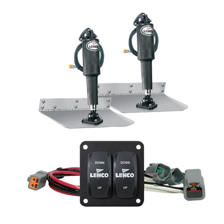 Lenco 12" x 12" Standard Trim Tab Kit w/Double Rocker Switch Kit - 15103-104