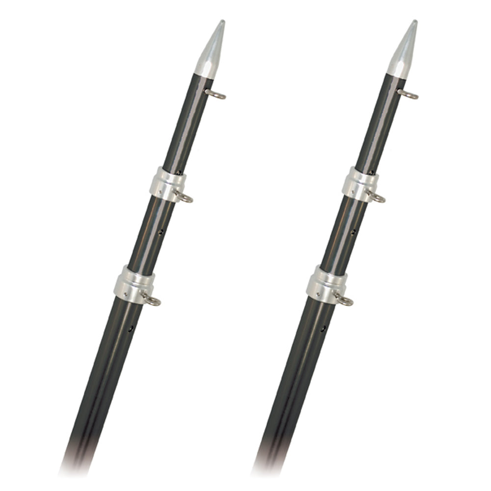 Rupp Top Gun Outrigger Poles - Telescopic - Carbon Fiber - 18' - A0-1800-CFT