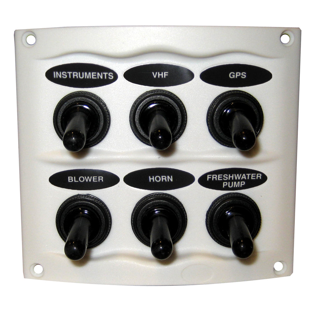 Marinco Waterproof Panel - 6 Switches - White - 900-6WPW